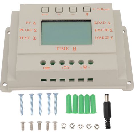 Régulateur solaire MPPT contrôleur de charge et décharge écran LCD 12V 24V sortie USB 5V (1/5)
