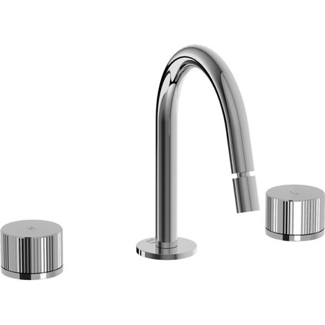 Mélangeur bidet 3 trous sans vidage avec bec orientable Paffoni Jo JO119CR  Chromé - Sans vidage (1/2)