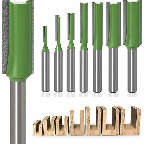 Fraise Droite Defonceuse - Queue 6 mm - Tungstène Carbure YG8 - Pour Bois Contreplaqué Composite - Lot de 7 Pièces (1/5)