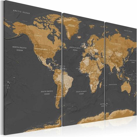 Tableau carte du monde esthétique moderne - 120 x 80 cm (1/4)