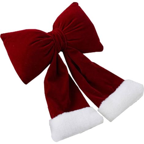 Nœud Décoratif Noël - En Flanelle - Pour Arbre de Noël Porte Cadeaux et Décoration Intérieure - Lot de 3 Tailles (1/5)