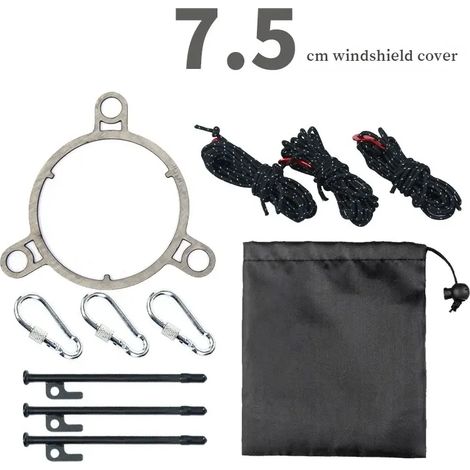 Accessoires de fixation pour pare-vent de conduit de cheminée pour poêles à bois de camping, anneaux de fixation pour pare-vent, accessoires de cheminée, réchauds de cuisine portables (1/5)