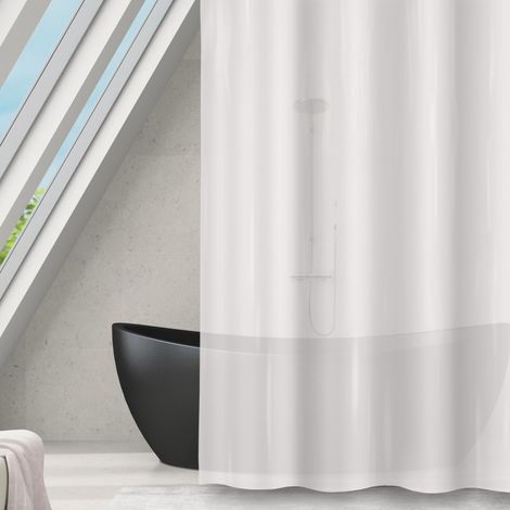 Cortina de ducha Poliéster ROMANA 120x200cm Blanco transparente MSV