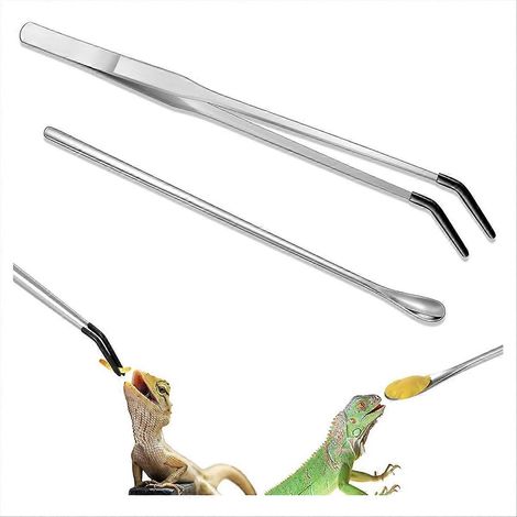Set mit 2 Pinzetten zur Fütterung von Reptilien in Terrarien (Drachen). (1/5)