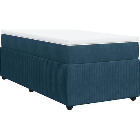 Maison Exclusive - Giroletto a Molle con Materasso Blu Scuro 80x200 cm in Velluto (1/5)