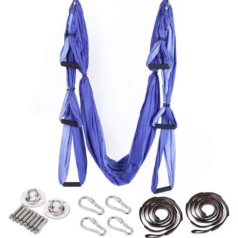 Aerial Yoga, Aerial Yoga Hängematte, Fly Yoga Anti-Schwerkraft Langlebige Aerial Silks Aerial Dance Equipment Yoga Inversionsübungen, Upgrade Lila