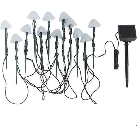 Ensemble de 12 lampes solaires de jardin en forme de champignon décoration extérieure décoration de jardin (1/5)