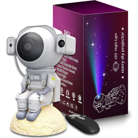 Astronaut Star Projector, Galactic Night Light with Timer, Remote Control, and Bluetooth Speaker, Starry Night Light Projector for Children's and Adults' Bedrooms (1/5)