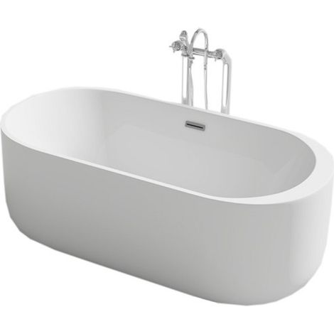 Badewanne WETZIKON weiss 170 x 80 cm (1/2)