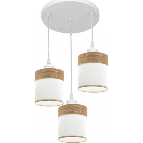 Plafon Cloe 3xe27 Blanco/blanca-madera Clara Regx42x42 cm