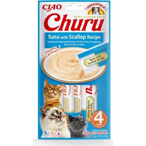 Inaba Gatto Churu Snack Cremoso 4 x 14gr Tonno e Capesante