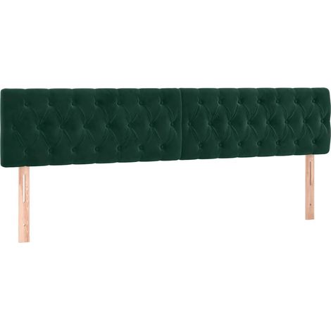 Têtes de lit Vert foncé 200x7x78/88 cm Velours (1/5)