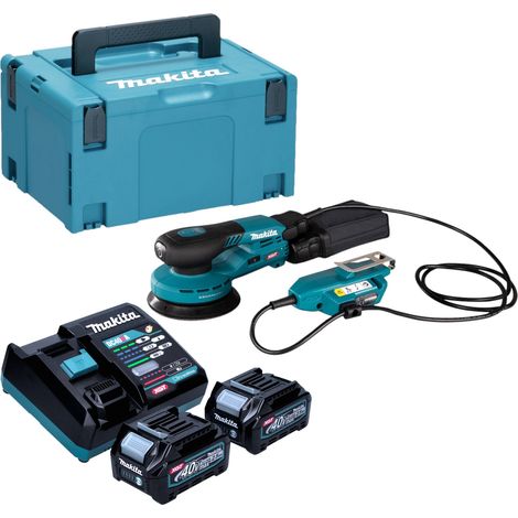 Makita BO 001 CGD201 Levigatrice rotorbitale a batteria 40 V max. 125 mm 5,0 mm di corsa Brushless + 2x batteria ricaricabile 2,5 Ah + caricabatterie + Makpac