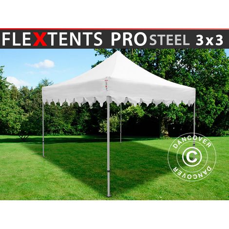 Pop up gazebo FleXtents PRO Steel "Morocco" 3x3 m White