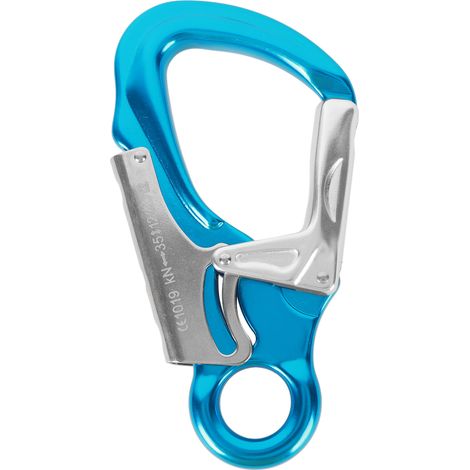 Mousqueton D 35KN pour Escalade et Alpinisme, Résistant aux Chocs, Corde et Harnais, Bleu Ciel et Argent