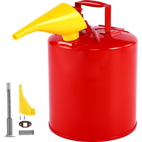 Mophorn Sicherheitskanister, 19 L Typ I, Behälter für Benzin mit Flammensperre, selbstschließendem Deckel & PE-Trichter, ergonomischem Griff, Lagerbehälter für entzündliche Flüssigkeiten, Rot (1/5)