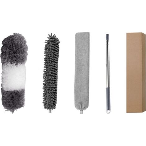 Plumeau en microfibre, lot de 4 avec manche extensible de 76 à 254 cm (1/5)