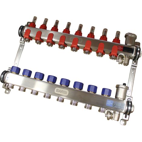 Collecteur inox PCBT 1" pré-assemblé - 8 départs mâle 3/4EK - Blansol (1/5)