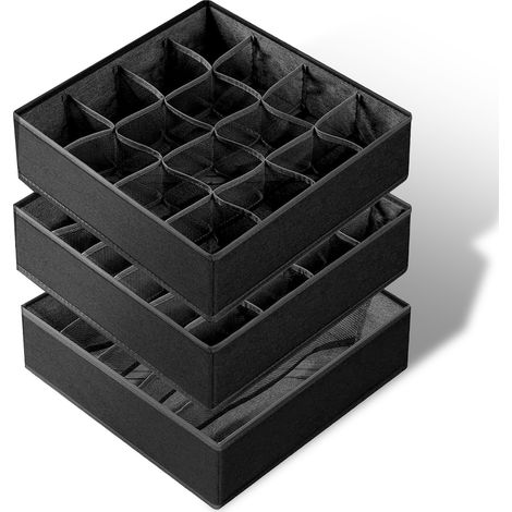 Séparateurs de tiroir pour soutiens-gorge et sous-vêtements, organisateurs de commode et de placard pliables en tissu et boîtes de rangement (1/5)