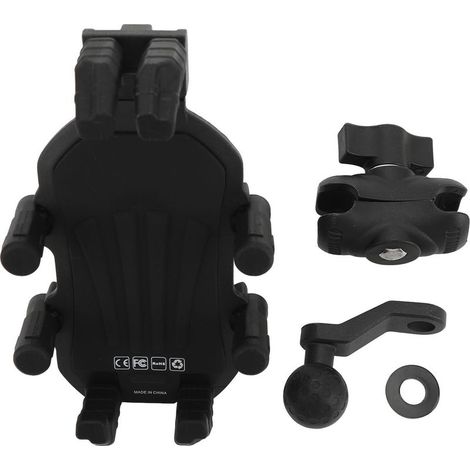 Support de téléphone de moto avec amortisseur de vibrations, verrouillage de sécurité, support de rétroviseur réglable, adapté aux smartphones de 4,9 à 8,1 pouces pour scooter ATV (1/5)