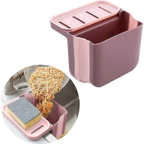 Panier égouttoir d'évier, multifonctionnel et pliable, collecteur de déchets de cuisine pour filtrer les déchets et laver les légumes et les fruits. (1/5)