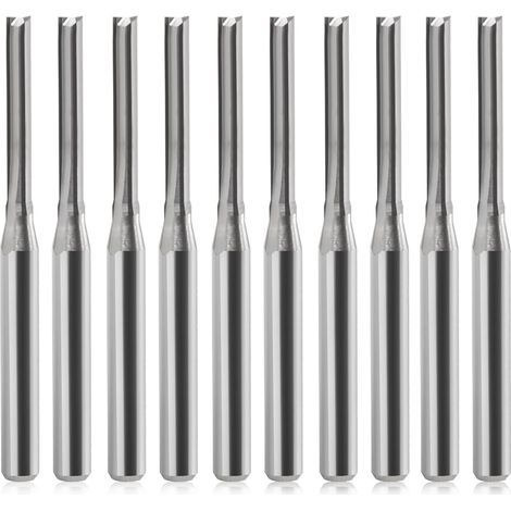 3,175 x 2 x 15 mm Zwei gerade Nuten Schaftfräser Holz CNC Fräser Packung mit 10 (1/5)
