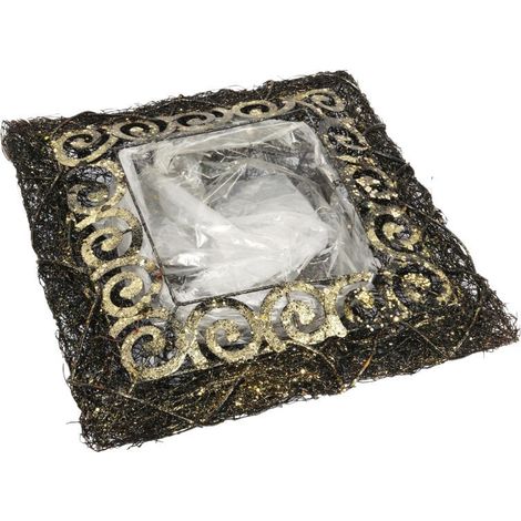 Copertura per decorazione natalizia - Base per fascinator in rattan marrone, 40 cm (1/2)