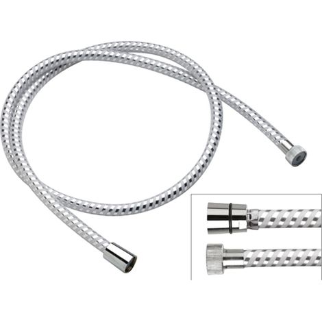 Flessibile biflex per doccia in pvc atossico, cromo-bianco 200 cm (1/3)