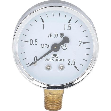 Manometer 1/4 NPT, transparentes Zifferblatt, Genauigkeitsstufe 2,5, Manometer mit Edelstahlgehäuse