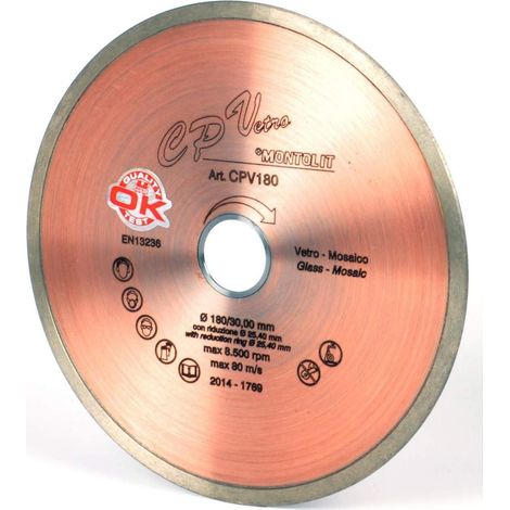 DIAMOND DISC 180 MM FOR GLASS TILES MONTOLIT CERMONT CPV180