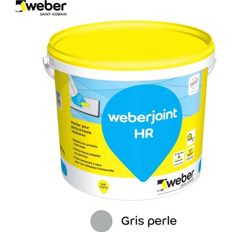 Weber Saint-Gobain Joint de carrelage adapté piscine , Haute Résistance, Gris Perle, Weberjoint HR 20KG (1/7)