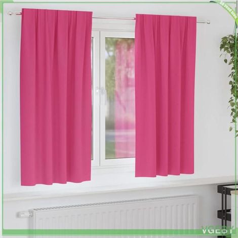 Rideaux occultants - FAFEISY - Tissage triple - Rose vif - 175 x 140 cm - Lot 2 pcs (1/5)