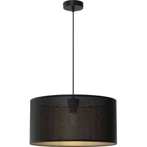 Suspension noire intérieur or Ø40 grillage E27 Luminex
