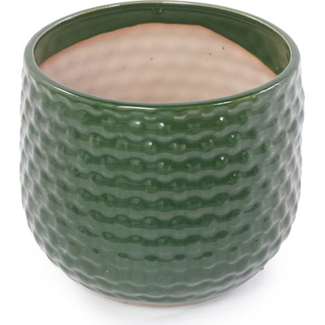 Set di 3 vasi in ceramica fatti a mano Ø 23/17/12 cm verde scuro lucido (1/5)