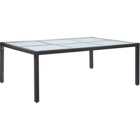 Garten-Esstisch Schwarz 200x150x74 cm Poly Rattan