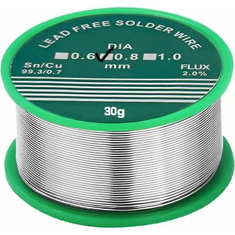 Fil de Soudure,Sn99% Ag0.3% Cu0.7% Colophane fil de Soudure pour la Soudure électrique(0.8mm 30g) (1/5)