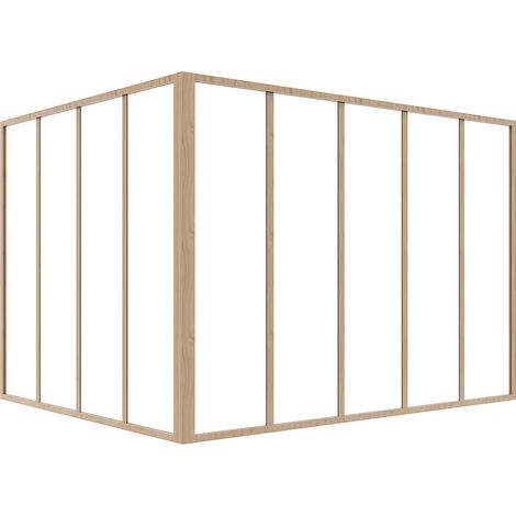 Vetrata angolare L150 x L120 x H105 in Alluminio termolaccato Naturale chiaro stile Atelier - BAYVIEW