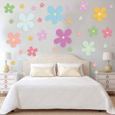 JSSEVN-Stickers muraux - violet foncé - bleu ciel - 10 pièces chacun (1/5)