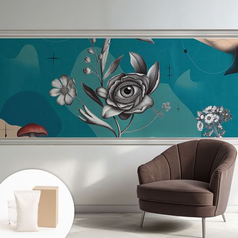 Carta Da Parati - Murale Alla Moda Decorazione - Camera Da Letto - Con Colla Gratuita Occhio di diamante 250x104 cm (1/5)