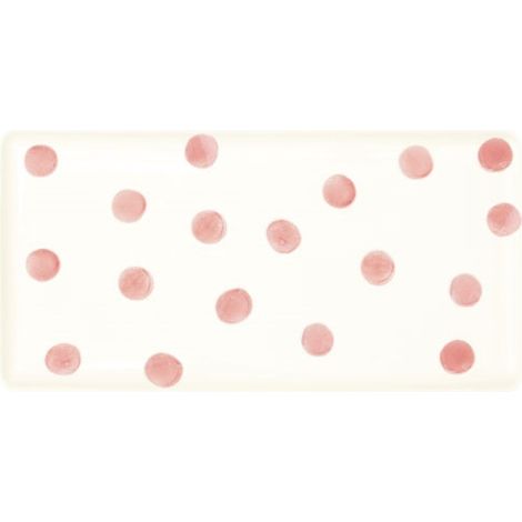 Vassoio 39,5x20 cm in ceramica dipinta a mano Color Mix Pink - Pozzi Milano Spa
