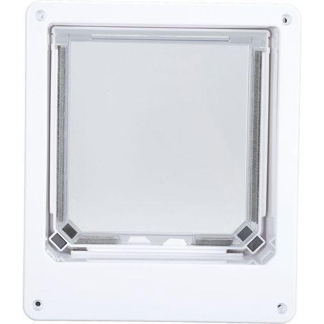 Porte pour animaux de compagnie avec double interrupteur rotatif, facile à nettoyer, construction robuste et durable. Convient aux chats et aux chiens. Dimensions : 12 x 9 cm. (1/5)