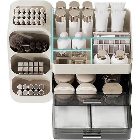 Organisateur Rangement Maquillage Organisateur De Tiroir Cosmétique Soin Portable Boîtes Rangement Présentoir Cosmétiques Maquillage Pour Chambre Bain Salon Cuisine Coiffeuse Et (1/5)