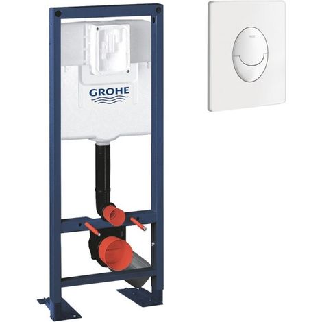 Grohe – Bâti support WC largeur réduite 1.13 m x 0.42 m – Réservoir 6 l – Mécanisme pneumatique avec double touche – Châssis acier époxy