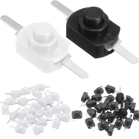 60 pcs Auto-verrouillage Micro Bouton Poussoir 2 Broches Verrouillage Mini Interrupteur Marche/Arrêt pour SMD Lampe de Poche Type Lumière Lampe Prise Murale DC 30 V 1 A (1/5)