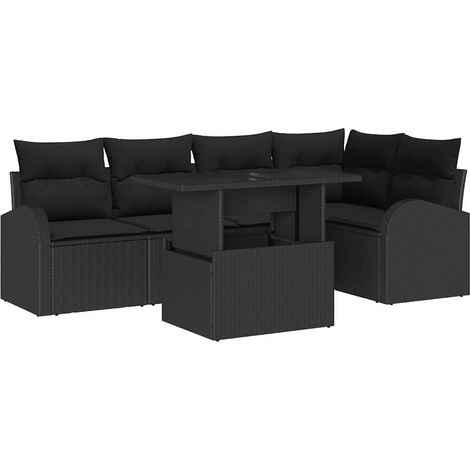 Maison Exclusive - Gartensofa-set mit Kissen mit Kissen 6 pcs Sch