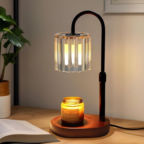 Lampe Chauffe Bougie, Chauffe Bougie avec Minuterie et Variateur, Candle Warmer Lamp électrique, Candle Warmer Vintage pour Parfumées en Verre