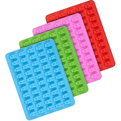 moules à bonbons gélifiés géants (200 cavités) en silicone avec pipettes, pour réaliser soi-même des oursons en gélatine, des gâteaux et du chocolat. Idéal pour la décoration de gâteaux, bonbons et ch (1/5)