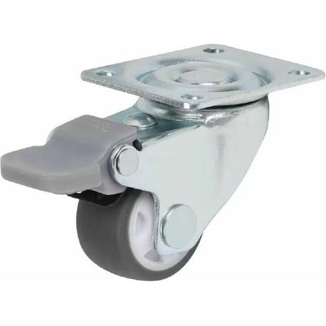 Lot de 6 Noir roulettes Pivotantes 25MM Roues avec Frein,pour Meuble Transport (1/5)