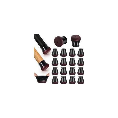 Lot 16 protège-pieds chaise silicone et feutre noir épais, réduisent rayures sols, antidérapants, confort et protection (1/5)