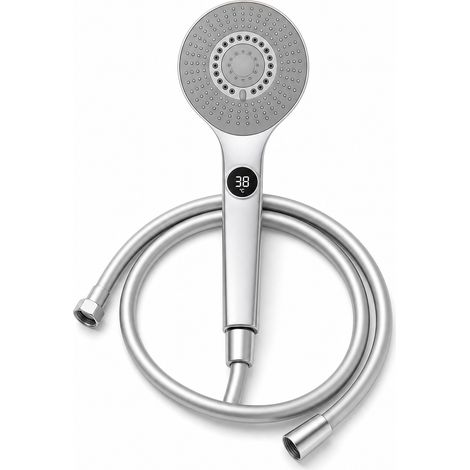 Soffione doccia a mano con temperatura digitale con tubo in PVC 2 m (1/5)